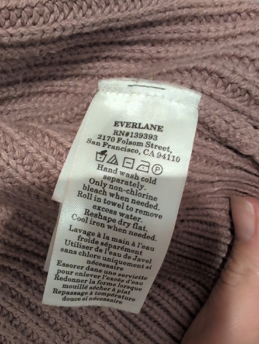Everlane Small Pink Organic Cotton Knit Cardigan Sweater - Picture 3 of 6